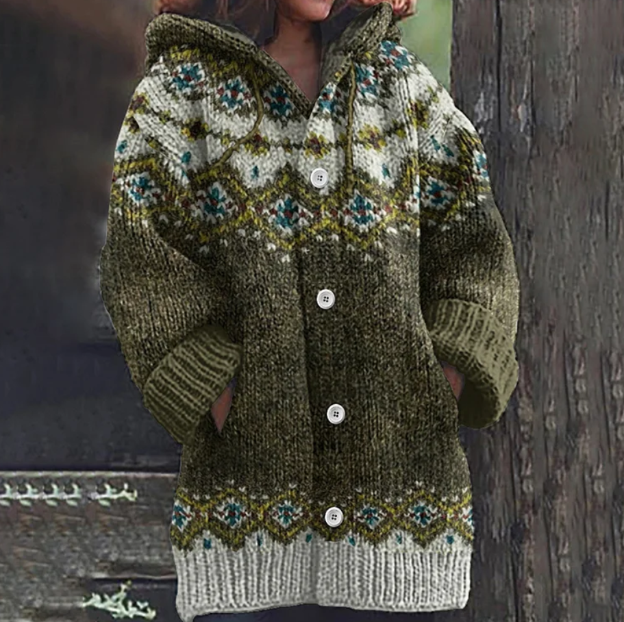 Nancy – Oversized Hooded Knit Cardigan Coat