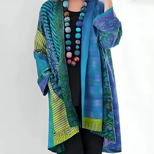 Safa – Artistic Multicolor Open-Front Cardigan