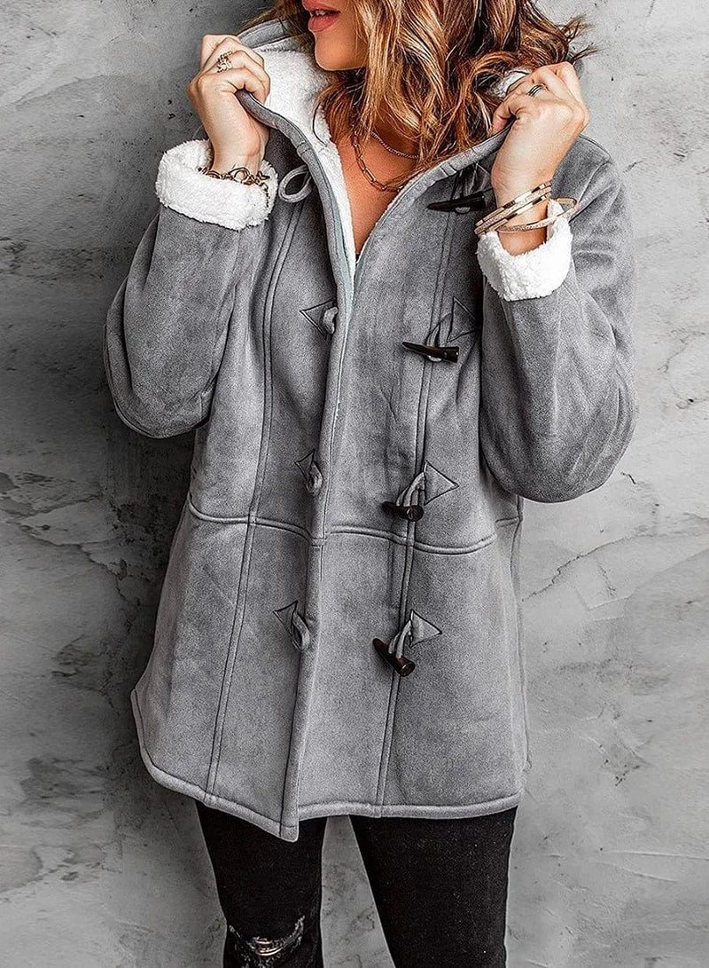 Sophia – Faux Fur Lined Toggle Coat for Women