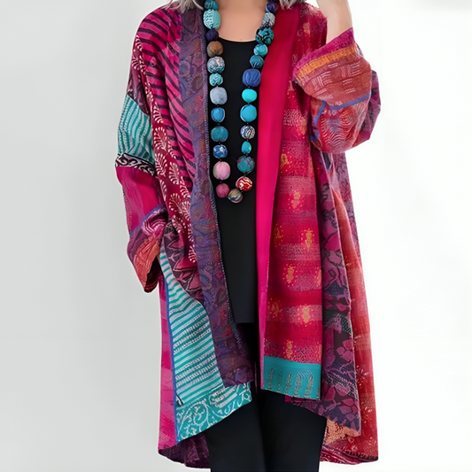 Safa – Artistic Multicolor Open-Front Cardigan