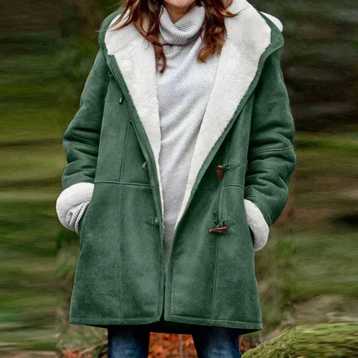 Sophia – Faux Fur Lined Toggle Coat for Women