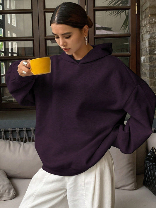 Lucy – Solid Color Loose Fit Hoodie