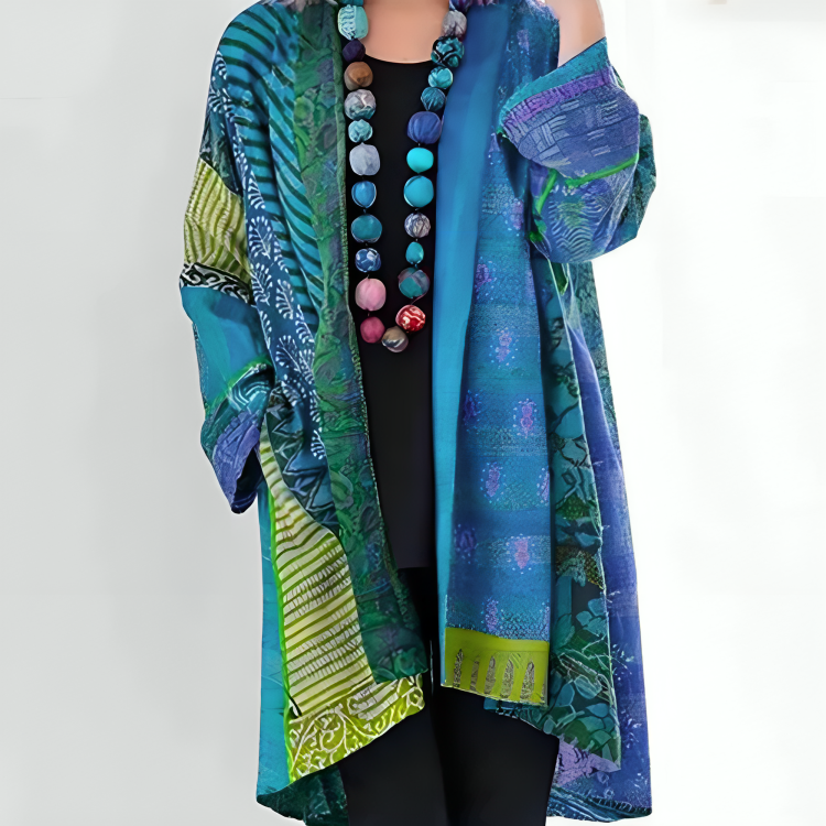 Safa – Artistic Multicolor Open-Front Cardigan