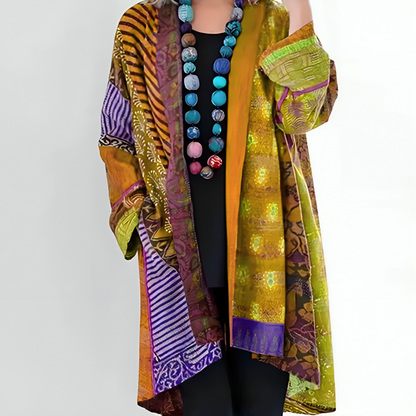 Safa – Artistic Multicolor Open-Front Cardigan
