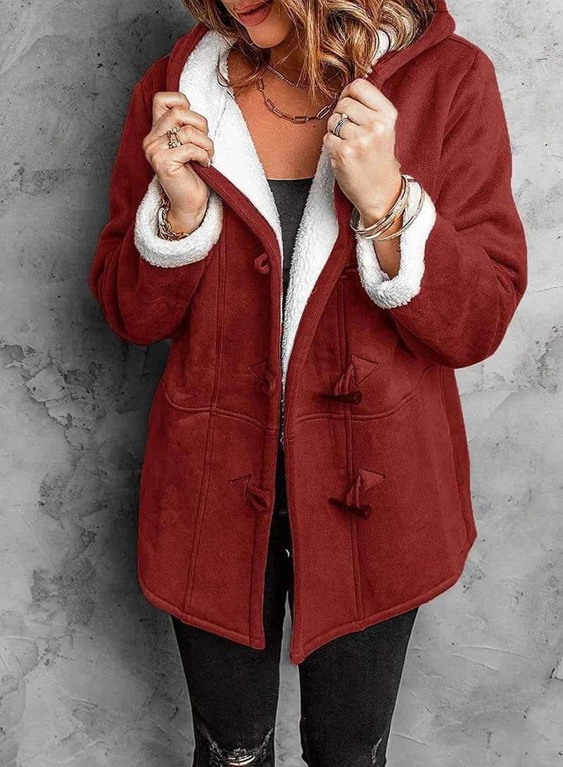 Sophia – Faux Fur Lined Toggle Coat for Women
