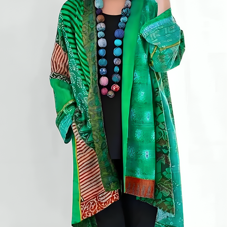 Safa – Artistic Multicolor Open-Front Cardigan