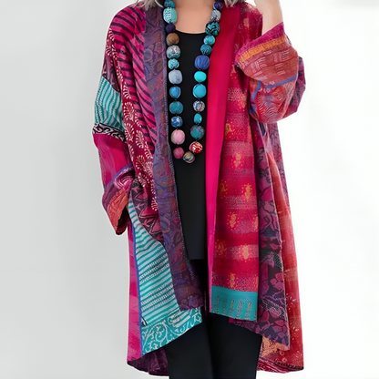 Safa – Artistic Multicolor Open-Front Cardigan