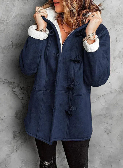 Sophia – Faux Fur Lined Toggle Coat for Women