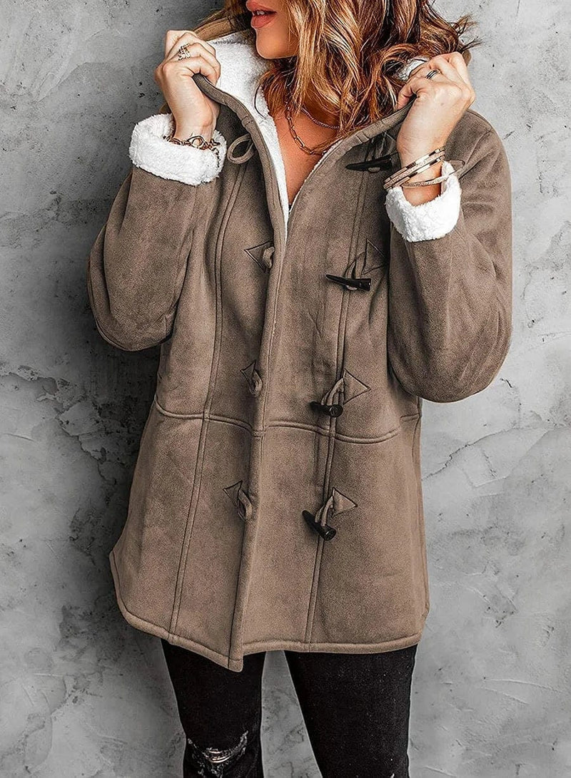 Sophia – Faux Fur Lined Toggle Coat for Women