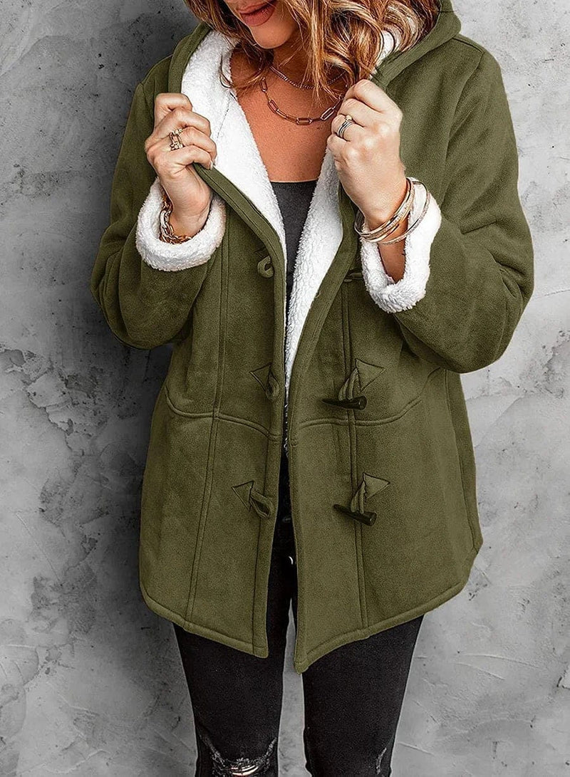 Sophia – Faux Fur Lined Toggle Coat for Women